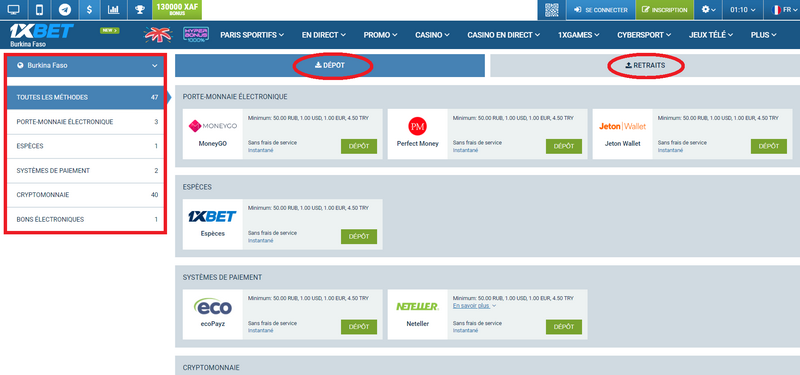 1xBet Casino en ligne et jeux vidéo